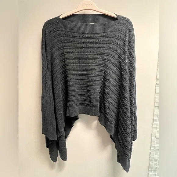 LULULEMON Forward Flow Poncho Heathered Grey Knit Asymmetrical Women's O/S - Picture 7 of 8